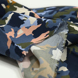 Viscose imprimée camouflage vert, rose et bleu