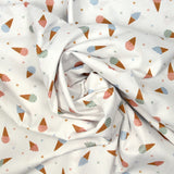 Cotton printed icy cones white background