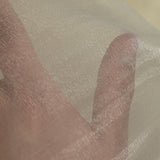 Voile 100% soie rayé irisé écru