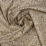 Printed cotton blossoming beige, brown and white