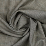 Tissu tailleur 100% laine prince-de-galles brun, bleu fond écru