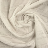 Voile de soie à bandes satin blanc cassé