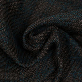 Tweed de polyester marron foncé et bleu canard