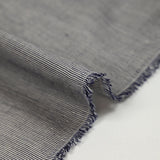 Voile de coton tissé-teint Abbie rayure blanche et bleu marine