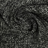 Tweed polyester noir et blanc effet chiné