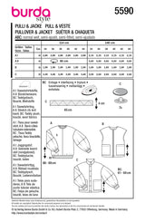 Patron Burda n°5590 : Pull & Veste