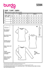 Patron Burda n°5594 : T-shirt