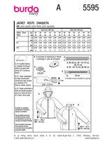 Patron Burda n°5595 : Veste