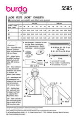 Patron Burda n°5595 : Veste
