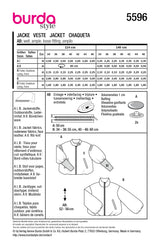 Patron Burda n°5596 : Veste
