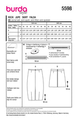 Patron Burda n°5598 : Jupe