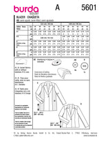 Patron Burda n°5601 : Blazer