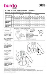 Patron Burda n°5602 : Blazer