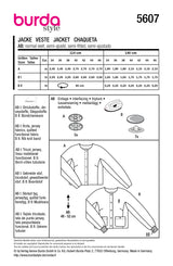 Patron Burda n°5607 : Veste
