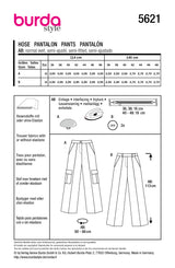 Patron Burda n°5621 : Pantalon