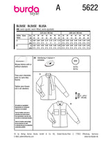 Patron Burda n°5622 : Blouse