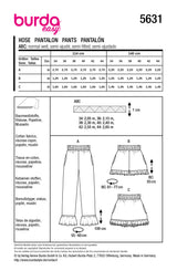 Patron Burda n°5631 : Pantalon