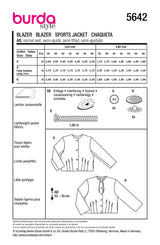 Patron Burda n°5642 : Veste