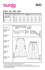 Patron Burda n°5643 : Jupe