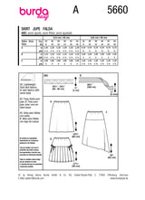 Patron Burda n°5660 : Jupe