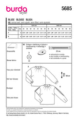 Patron Burda n°5685 : Blouse