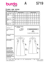 Patron Burda n°5719 : Robe