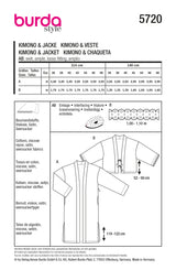 Patron Burda n°5720 : Kimono & Veste