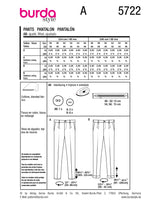 Burda boss n ° 5722: pants
