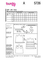 Patron Burda n°5726 : Jupe