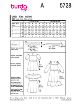 Patron Burda n°5728 : Robe