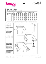 Patron Burda n°5730 : Top