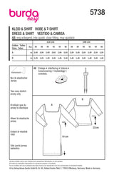 Patron Burda n°5738 : Robe & T-shirt