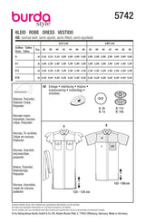 Patron Burda n°5742 : Robe