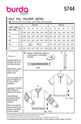 Patron Burda Homme n°5744 : Pull