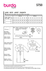 Patron Burda n°5750 : Veste