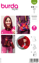 Patron Burda n°5759 : Accessoires d'hiver