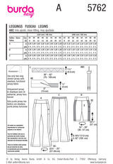 Burda Boss N ° 5762: Leggings