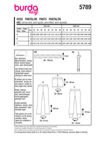 Burda Boss N ° 5789: pantalones