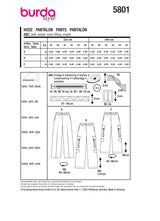 Patron Burda n°5801 : Pantalon