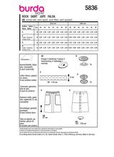 Patron Burda n°5836 : Jupe