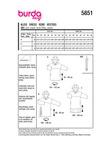 Patron Burda n°5851 : Robe