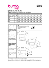 Patron Burda n°5856 : Blouse