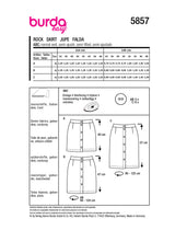 Patron Burda n°5857 : Jupe