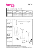 Patron Burda n°5874 : Pantalon