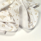 Coton imprimé petite brousse marron clair fond blanc