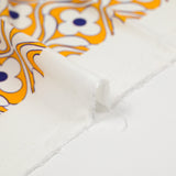 Viscose imprimée floral bleu fond jaune