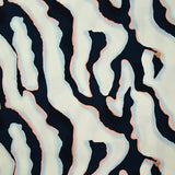 Satin de viscose imprimé Colorado bleu marine
