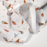 Cotton printed icy cones white background
