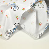 Cotton printed bike ride white background