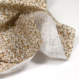 Printed cotton blossoming beige, brown and white